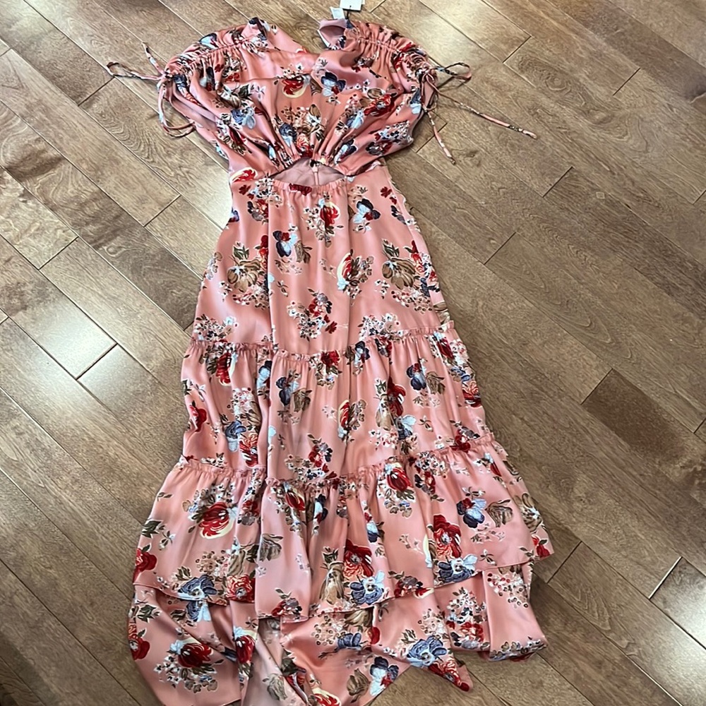 Cinq a sept martine gathered floral print dress